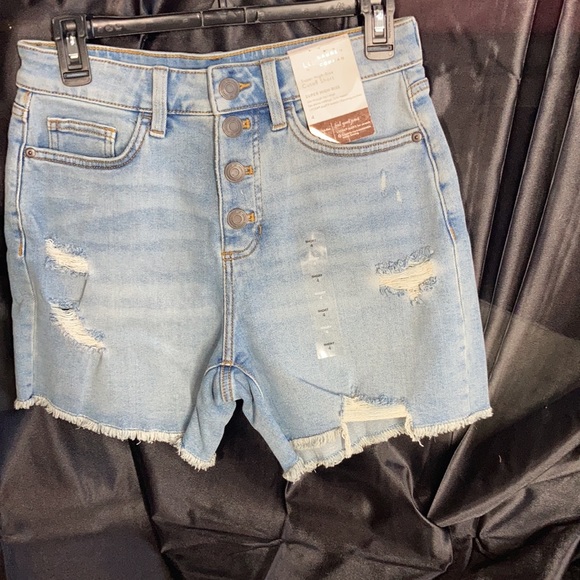 Relist6/28❌ LC Lauren Conrad super high rise cut off distressed denim short 4 - Picture 5 of 16
